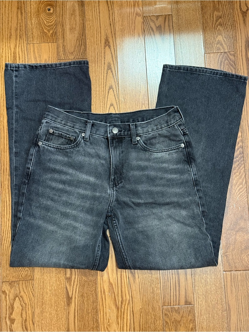 Weekday Black Moon Mid Bootcut Jeans